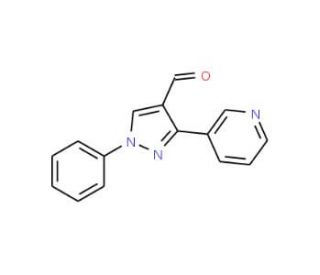 1-Phenyl-3-pyridin-3-yl-1H-pyrazole-4-carbaldehyde (CAS 36640-50-3) - chemical structure image