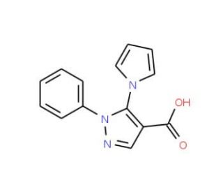 1-Phenyl-5-(1H-pyrrol-1-yl)-1H-pyrazole-4-carboxylic acid (CAS 116834-08-3) - chemical structure image