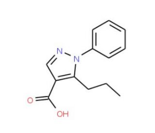 1-Phenyl-5-propylpyrazole-4-carboxylic acid (CAS 116344-17-3) - chemical structure image