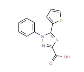 1-phenyl-5-thien-2-yl-1H-1,2,4-triazole-3-carboxylic acid - chemical structure image