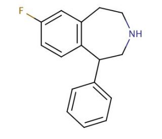 1-Phenyl-7-fluoro-2,3,4,5-tetrahydro-1H benzoazepine - chemical structure image
