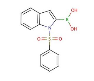 1-(Phenylsulfonyl)-2-indolylboronic acid (CAS 342404-46-0) - chemical structure image