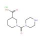 1-(piperazin-1-ylcarbonyl)piperidine-3-carboxylic acid hydrochloride - chemical structure image