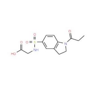 {[(1-Propionyl-2,3-dihydro-1H-indol-5-yl)-sulfonyl]amino}acetic acid - chemical structure image