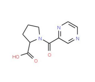 1-(pyrazin-2-ylcarbonyl)pyrrolidine-2-carboxylic acid - chemical structure image