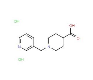 1-(Pyridin-3-ylmethyl)piperidine-4-carboxylic acid dihydrochloride (CAS 946409-40-1) - chemical structure image