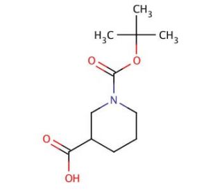 1-(tert-Butoxycarbonyl)-3-piperidinecarboxylic acid (CAS 84358-12-3) - chemical structure image