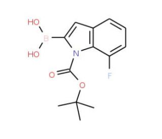 1-(tert-Butoxycarbonyl)-7-fluoro-1H-indole-2-boronic acid (CAS 1000068-65-4) - chemical structure image
