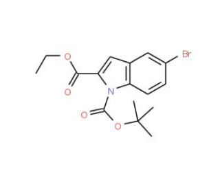 1-(tert-Butyl) 2-ethyl 5-bromo-1H-indole-1,2-dicarboxylate - chemical structure image