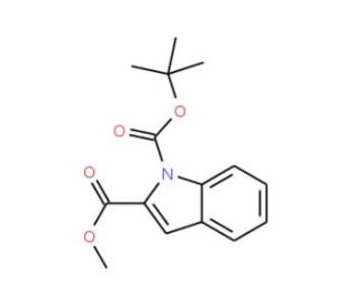 1-(tert-Butyl) 2-methyl 1H-indole-1,2-dicarboxylate (CAS 163229-48-9) - chemical structure image