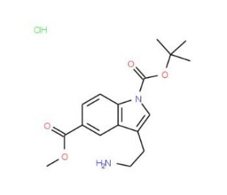 1-(tert-Butyl) 5-methyl 3-(2-aminoethyl)-1H-indole-1,5-dicarboxylate hydrochloride - chemical structure image