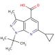 1-tert-butyl-6-cyclopropyl-3-methyl-1H-pyrazolo[3,4-b]pyridine-4-carboxylic acid - chemical structure image