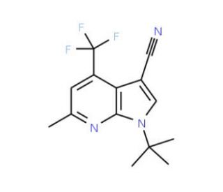 1-(tert-Butyl)-6-methyl-4-(trifluoromethyl)-1H-pyrrolo[2,3-b]pyridine-3-carbonitrile - chemical structure image
