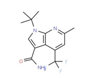 1-(tert-Butyl)-6-methyl-4-(trifluoromethyl)-1H-pyrrolo[2,3-b]pyridine-3-carboxamide - chemical structure image