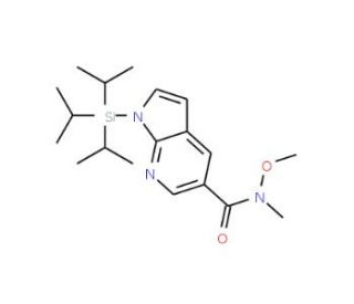 1-Triisopropylsilanyl-1H-pyrrolo[2,3-b]pyridine-5-carboxylic acid methoxy-methyl-amide (CAS 944937-28-4) - chemical structure