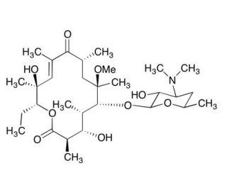 (10E)-3-O-De(&alpha;-L-cladinose)-10-dehydro-11-dehydroxy-6-O-methyl-erythromycin - chemical structure image