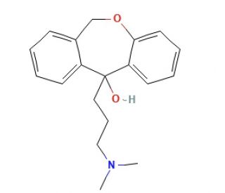 11-[3-(Dimethylamino)propyl]-6,11-dihydrocibenz[b,e]oxepin-11-ol (CAS 4504-88-5) - chemical structure image