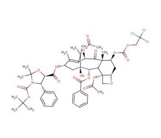 13-{[(3-t-Boc)-2,2-dimethyl-4S-phenyl-1,3-oxazolidin-5R-yl]formyl}-7-O-(2,2,2-trichloroethyl)oxy]carbonyl) Baccatin III - che