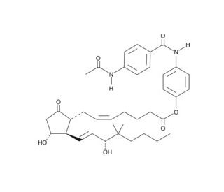 16,16-dimethyl Prostaglandin E2 p-(p-acetamidobenzamido) phenyl ester (CAS 62873-55-6) - chemical structure image