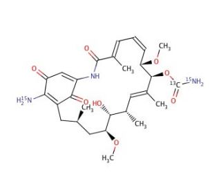 17-Amino Geldanamycin-13C,15N2 (CAS 64202-81-9 (unlabeled)) - chemical structure image
