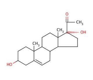 17&alpha;-Hydroxypregnenolone (CAS 387-79-1) - chemical structure image