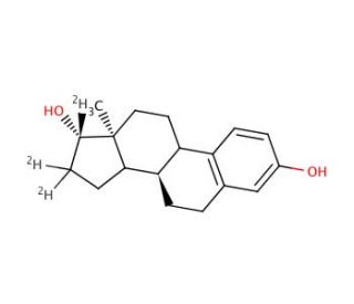 17&beta;-Estradiol-16,16,17-d3 (CAS 79037-37-9) - chemical structure image