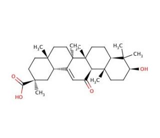 18 &beta;-Glycyrrhetinic Acid (CAS 471-53-4) - chemical structure image