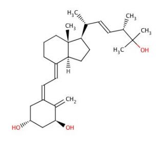 1&alpha;,25-Dihydroxyvitamin D2 (CAS 60133-18-8) - chemical structure image