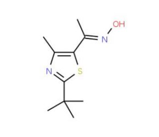 (1E)-1-(2-tert-butyl-4-methyl-1,3-thiazol-5-yl)ethanone oxime - chemical structure image