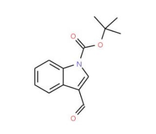 1H-Indole-3-carboxaldehyde, N-BOC protected (CAS 57476-50-3) - chemical structure image