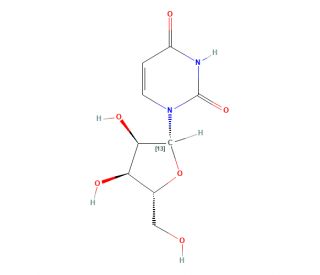 [1&prime;-13C]uridine (CAS 201996-62-5) - chemical structure image