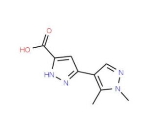 1&prime;,5&prime;-Dimethyl-2H,1&prime;H-[3,4&prime;]bipyrazolyl-5-carboxylic acid (CAS 1033431-24-1) - chemical structure image