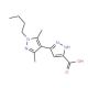 1′-Butyl-3′,5′-dimethyl-1H,1′H-[3,4′]bipyrazolyl-5-carboxylic acid - chemical structure image