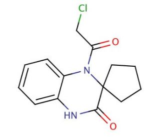 1&prime;-(chloroacetyl)-1&prime;,4&prime;-dihydro-3&prime;H-spiro[cyclopentane-1,2&prime;-quinoxalin]-3&prime;-one - chemical structure image