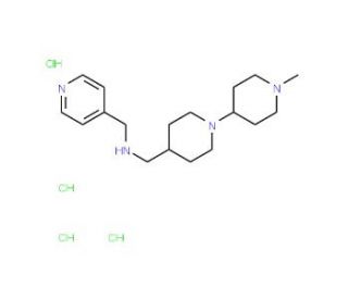 [(1&prime;-Methyl-1,4&prime;-bipiperidin-4-yl)methyl]-(pyridin-4-ylmethyl)amine tetrahydrochloride - chemical structure image