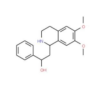 (1R*,2&prime;R*)-1-(2&prime;-hydroxy-2&prime;-phenylethyl)-6,7-Dimethoxy-1,2,3,4-tetrahydro-isoquinoline (CAS 548443-20-5) - chemical structure
