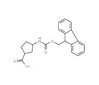 (&minus;)-(1R,3S)-N-Fmoc-3-aminocyclopentane carboxylic acid (CAS 220497-67-6) - chemical structure image