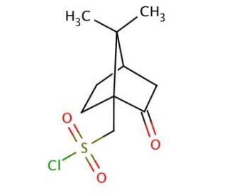 (1S)-(&plus;)-10-Camphorsulfonyl Chloride (CAS 21286-54-4) - chemical structure image