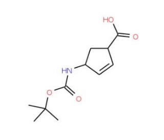 (&minus;)-(1S,4R)-N-Boc-4-aminocyclopent-2-enecarboxylic acid (CAS 151907-79-8) - chemical structure image