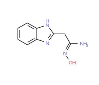 (1Z)-2-(1H-benzimidazol-2-yl)-N&prime;-hydroxyethanimidamide (CAS 4404-32-4) - chemical structure image