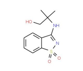 2-[(1,1-dioxido-1,2-benzisothiazol-3-yl)amino]-2-methylpropan-1-ol - chemical structure image