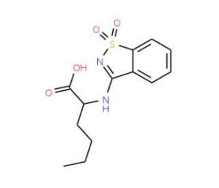 2-[(1,1-dioxido-1,2-benzisothiazol-3-yl)amino]hexanoic acid - chemical structure image