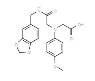 [{2-[(1,3-Benzodioxol-5-ylmethyl)amino]-2-oxoethyl}(4-methoxyphenyl)amino]acetic acid - chemical structure image