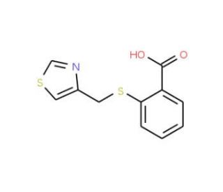 2-[(1,3-thiazol-4-ylmethyl)thio]benzoic acid - chemical structure image