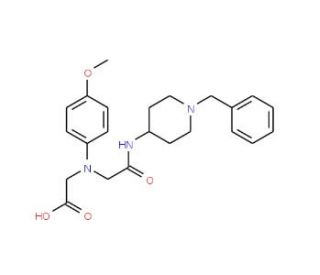 [{2-[(1-Benzylpiperidin-4-yl)amino]-2-oxoethyl}-(4-methoxyphenyl)amino]acetic acid - chemical structure image