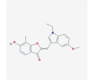 2-[(1-ethyl-5-methoxy-1H-indol-3-yl)methylidene]-6-hydroxy-7-methyl-2,3-dihydro-1-benzofuran-3-one - chemical structure image