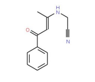 2-[(1-Methyl-3-oxo-3-phenyl-1-propenyl)amino]-acetonitrile (CAS 56464-51-8) - chemical structure image