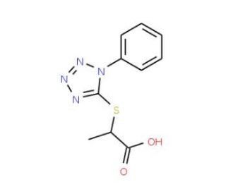 2-[(1-Phenyl-1H-tetrazol-5-yl)thio]propanoic acid - chemical structure image