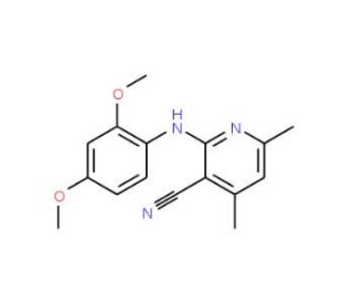 2-[(2,4-dimethoxyphenyl)amino]-4,6-dimethylnicotinonitrile - chemical structure image