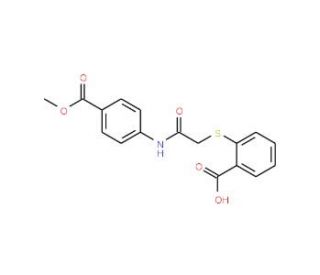 2-[(2-{[4-(methoxycarbonyl)phenyl]amino}-2-oxoethyl)thio]benzoic acid - chemical structure image